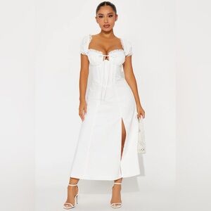 Fashion Nova White Midi Dress